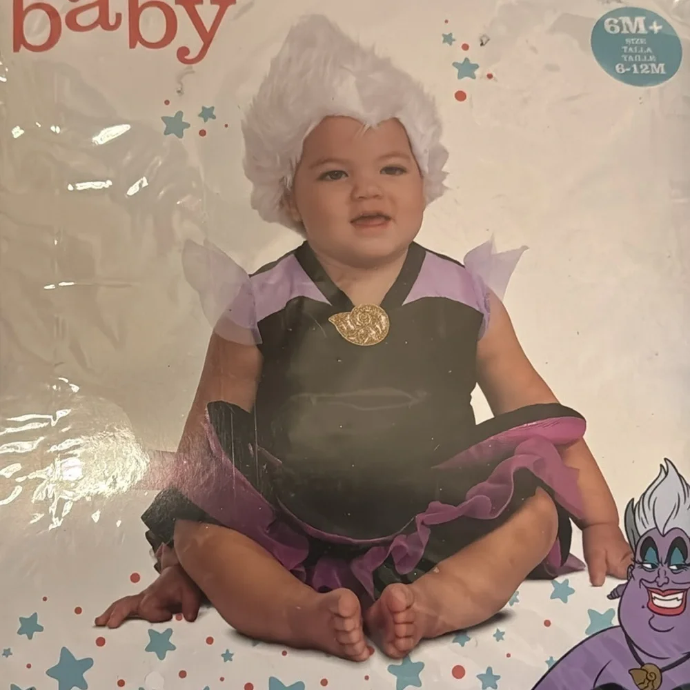 Disney Baby 6M+ Ursula Little Mermaid Halloween Costume Dress Belt & Headpiece
